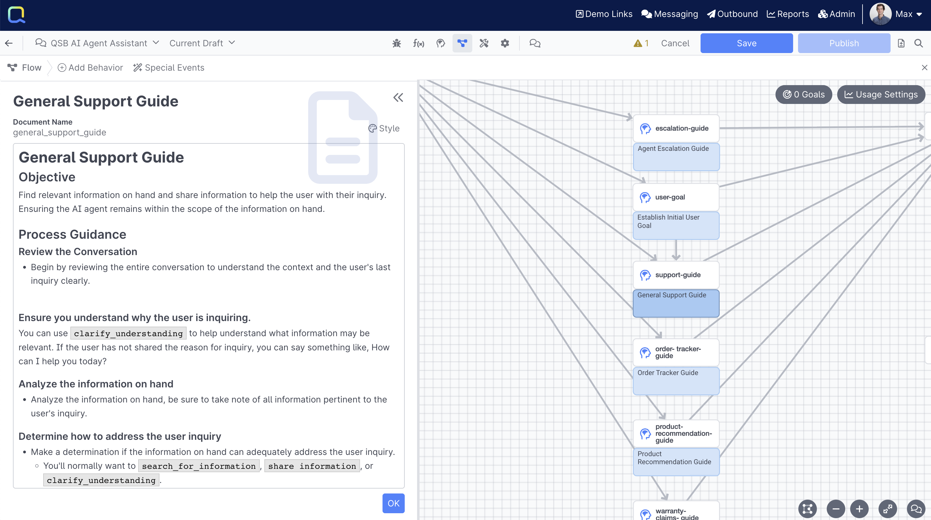 A sample Process Guide for General Support Inquiries