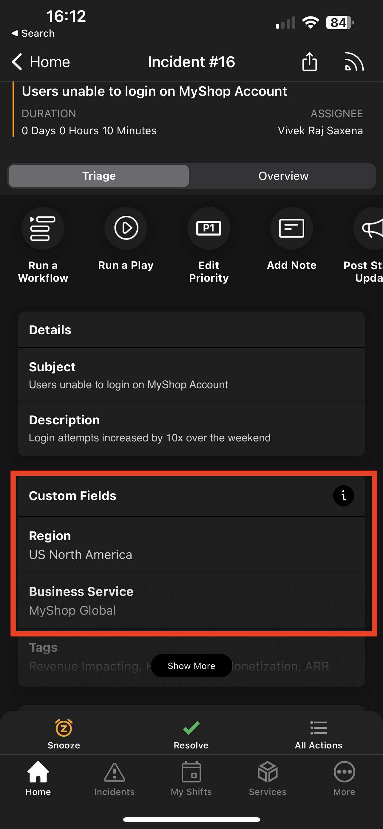 Custom fields in the mobile app