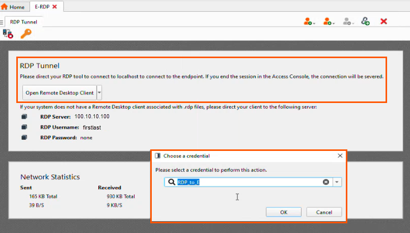An image of the BYOT credential injection dialog