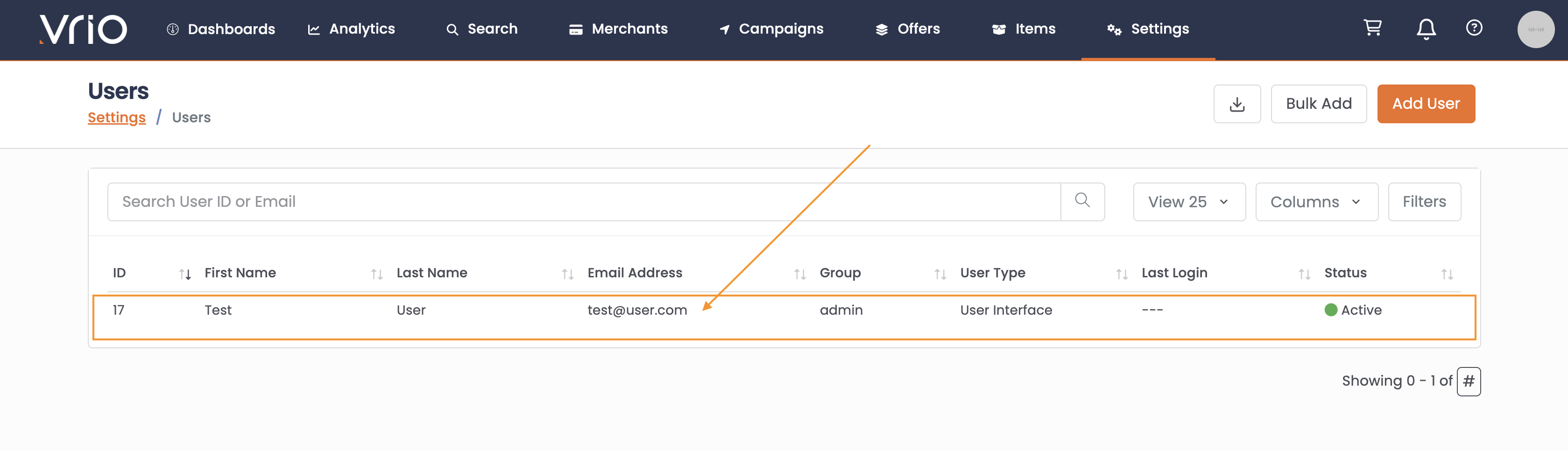 Selecting a specific user account