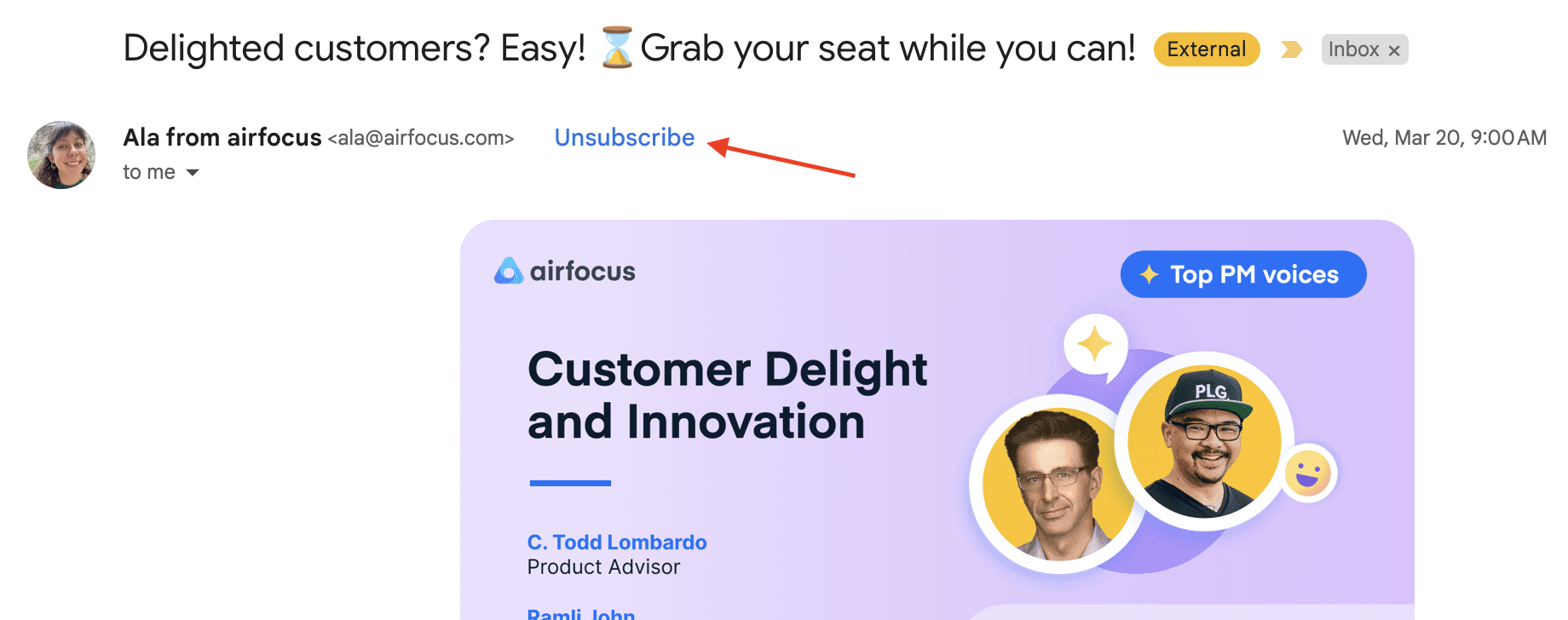 One-Click Unsubscribe from Email Body