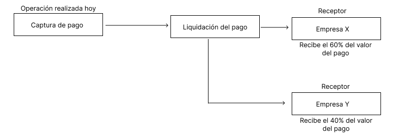 Aquí tienes una esquematización del split de pago: