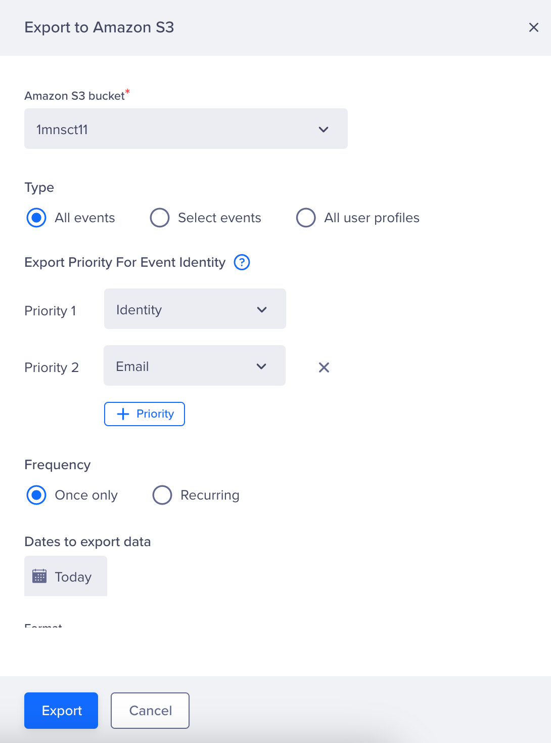 Prioritize User Identities for Exports