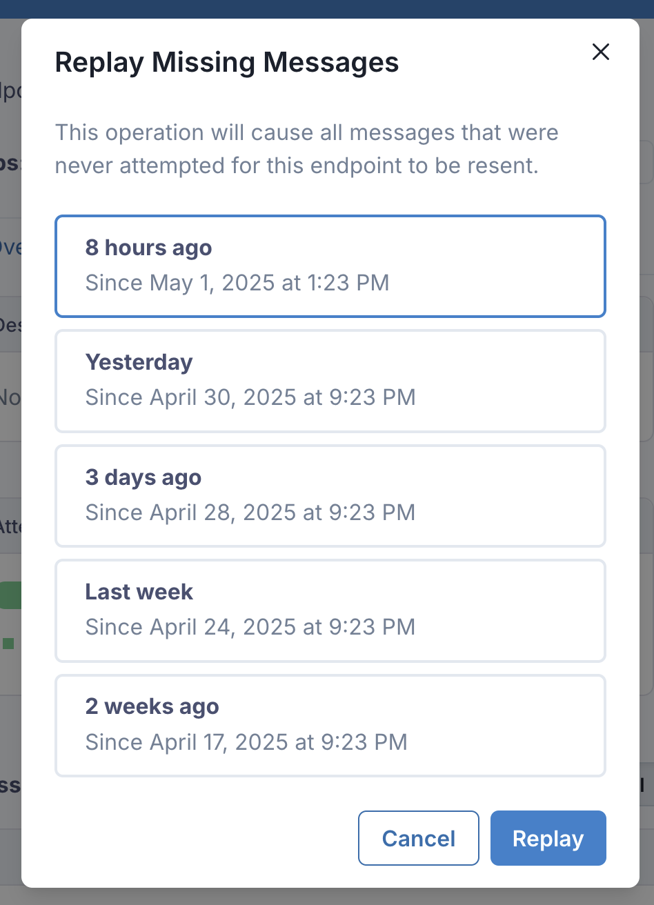 recover modal