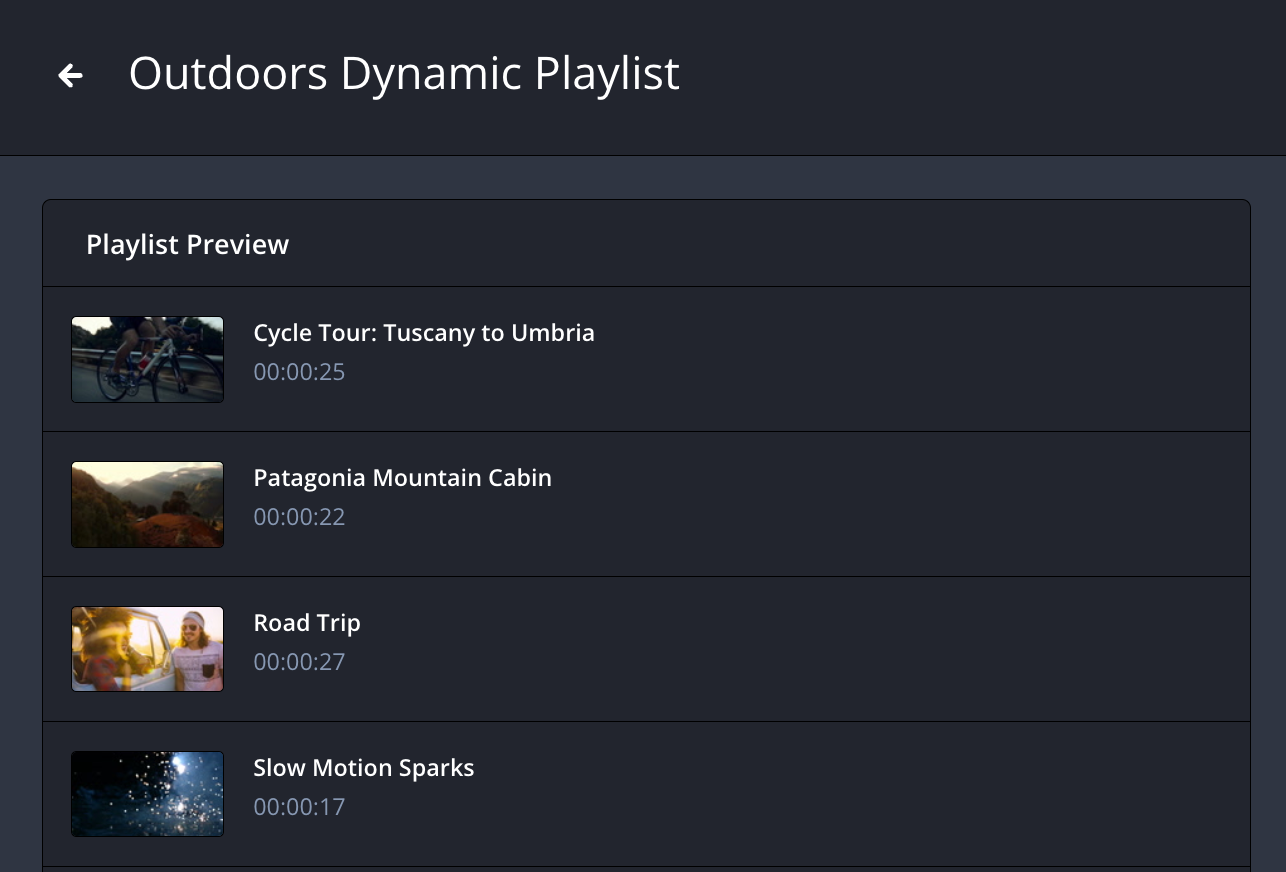 Dynamic Playlist preview