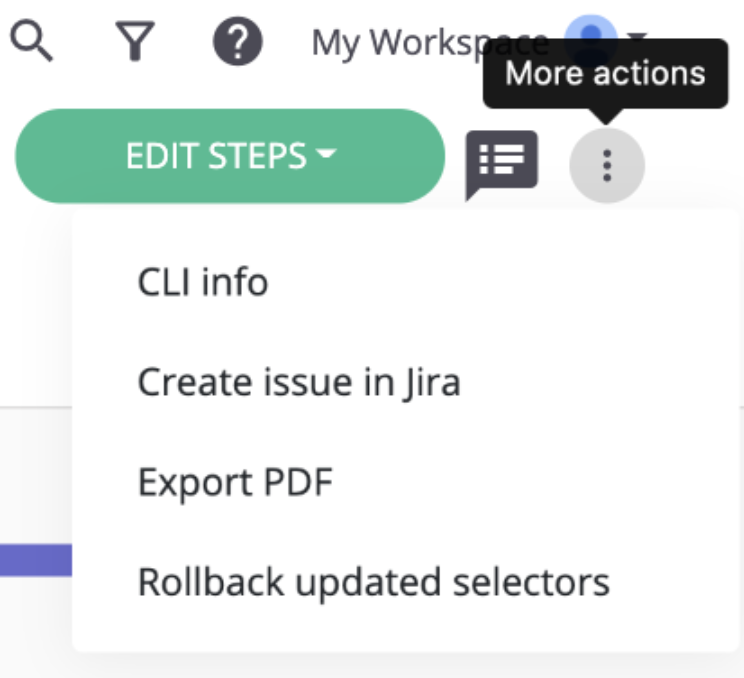 The location of the "Create issue in Jira" link in the "More actions" menu.