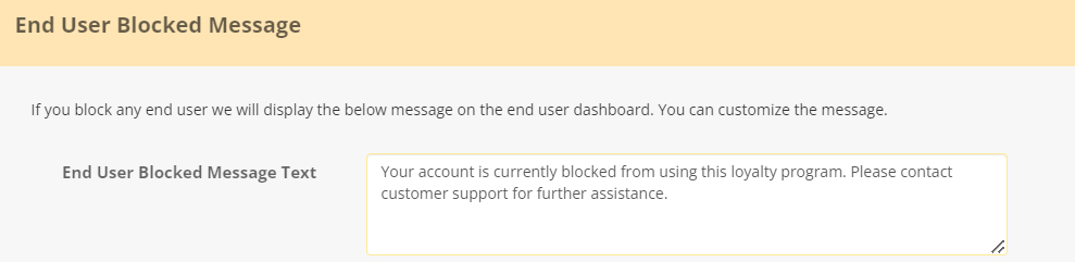 End User Blocked Message