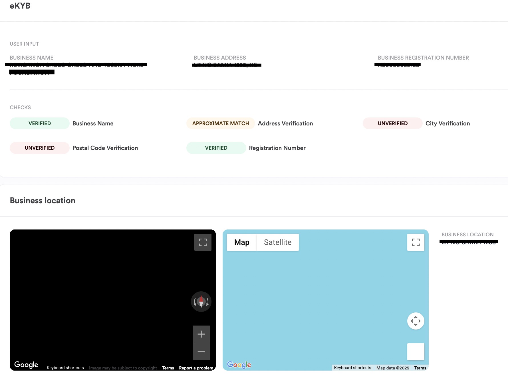 eKYB single session dashboard results