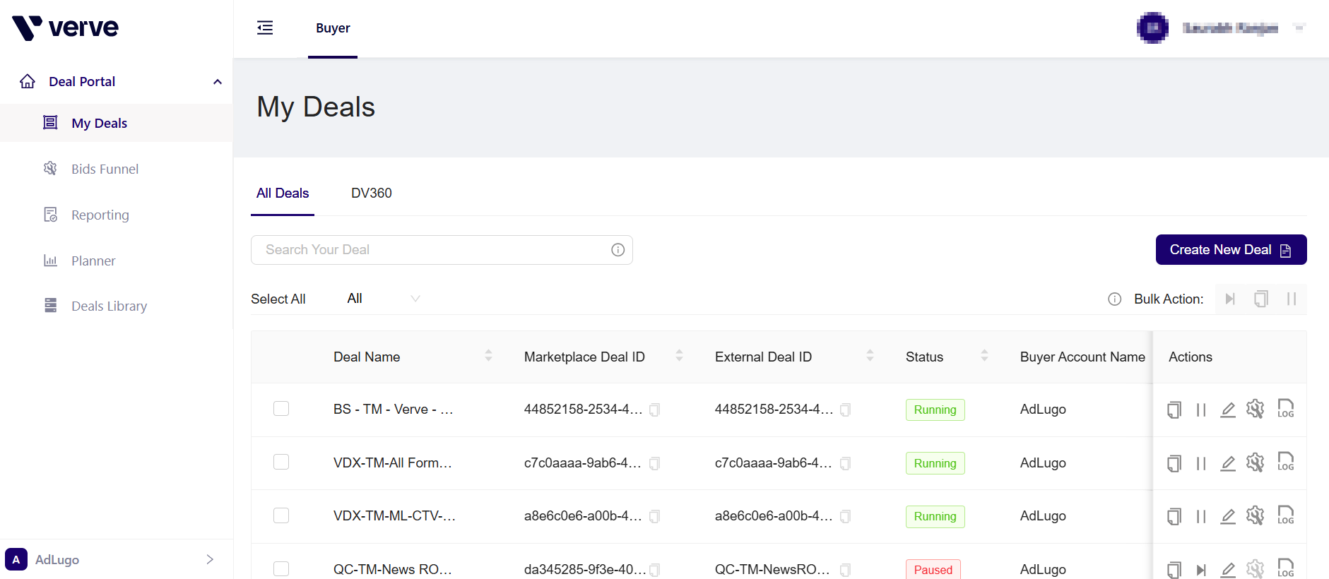 Deal Portal Dashboard page