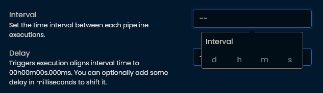 Figure 1. Adding an interval and delay to trigger