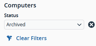 Computers Archived status filter
