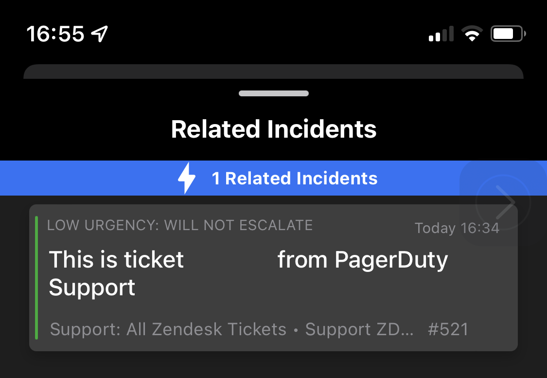 View the Related Incidents timeline in the mobile app