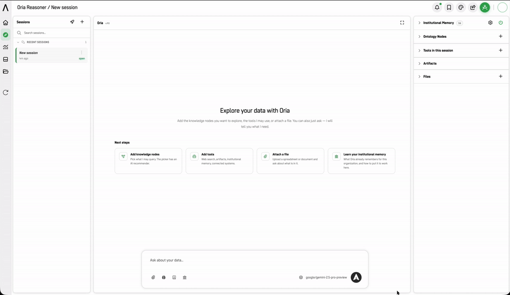 Screenshot: Session Tools — Ontology Actions tab