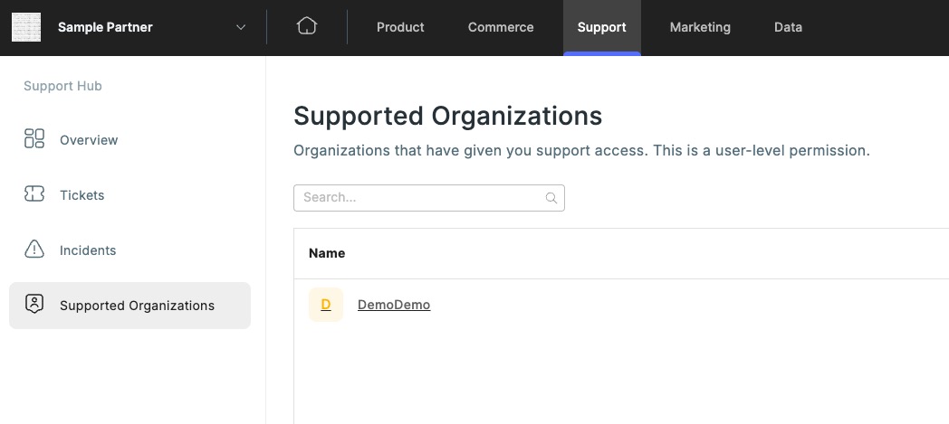 Supported Organizations
