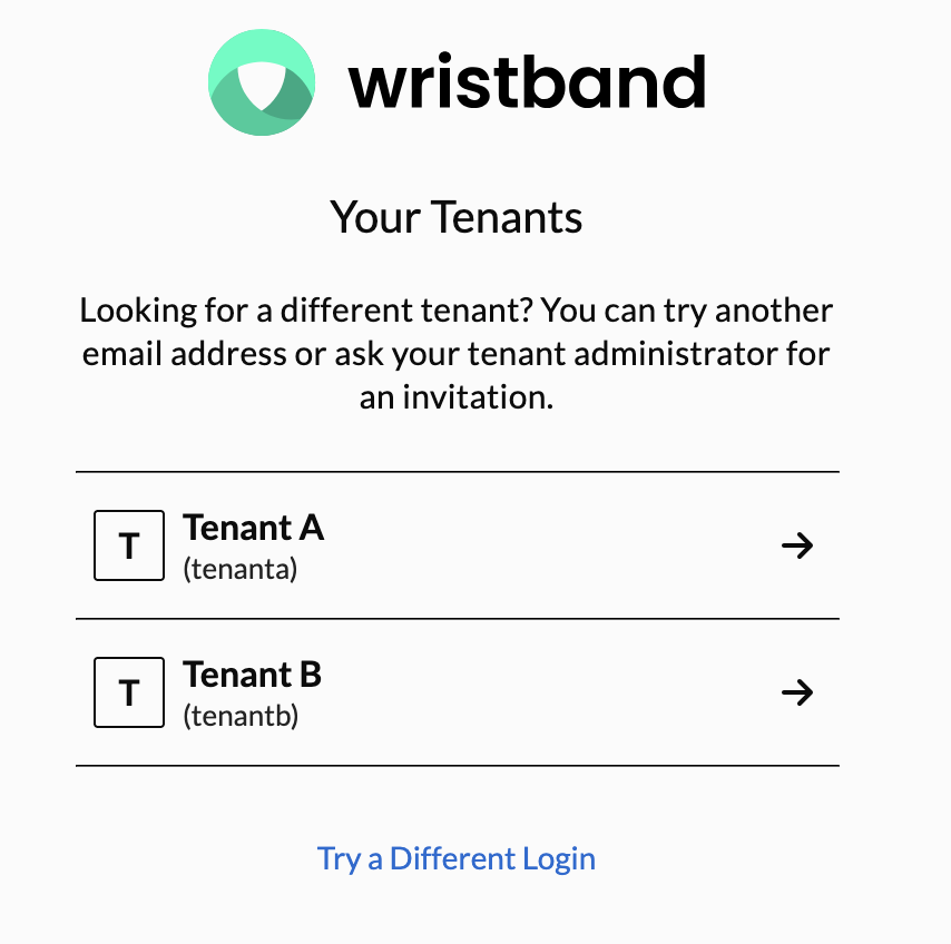 Tenant Discovery Page