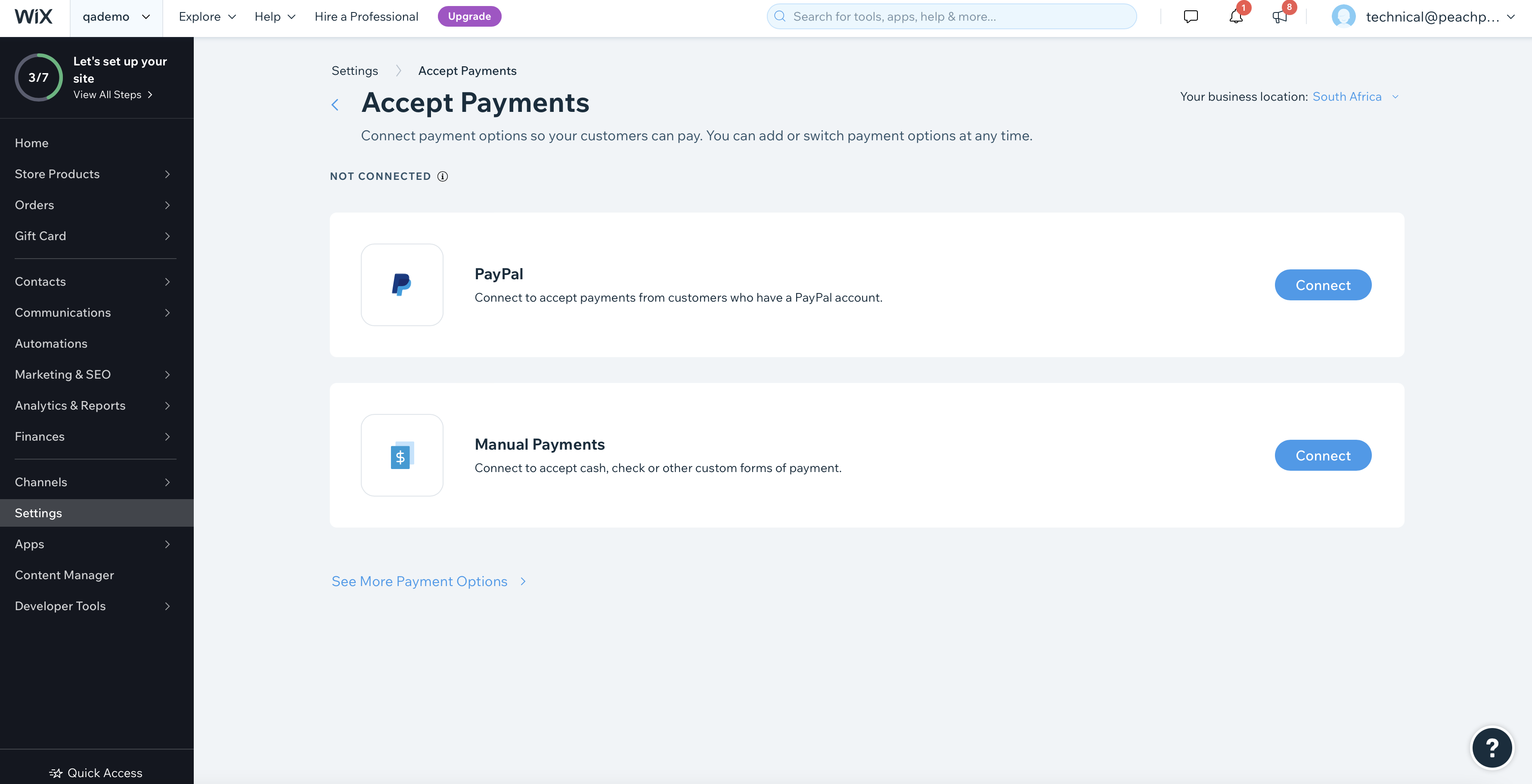 Accept Payments page