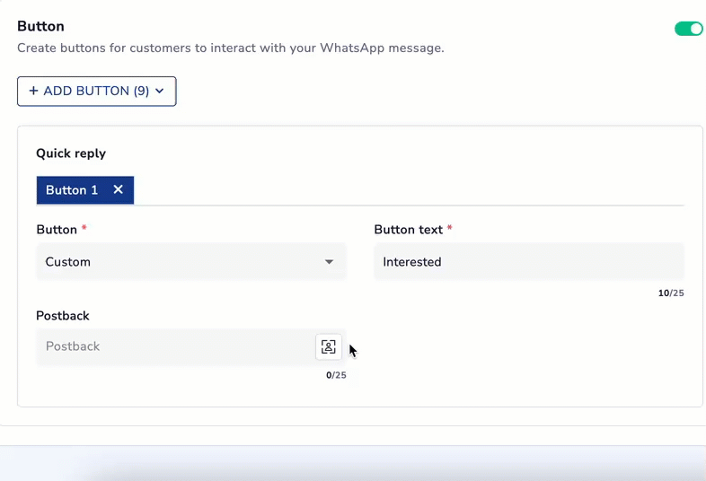 Setting Quick Reply Buttons