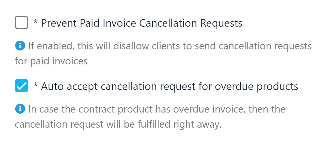Manage cancel requests