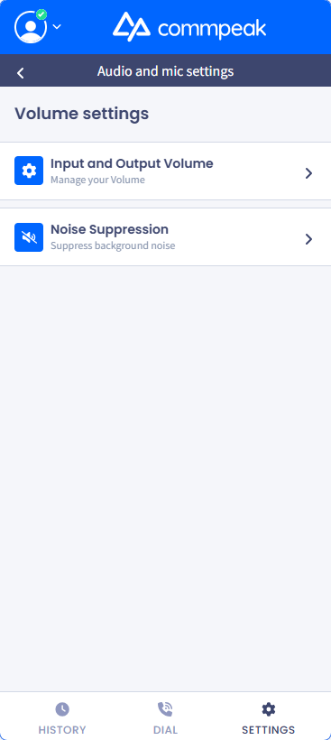 Screenshot of the Microphone & Headset Settings options
