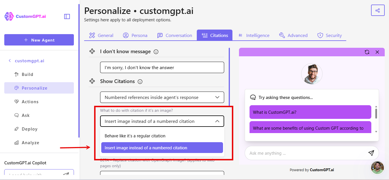 Step 4 - Select insert image option