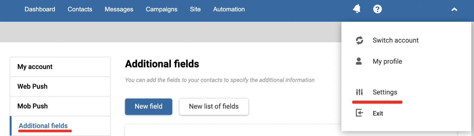 Additional fields