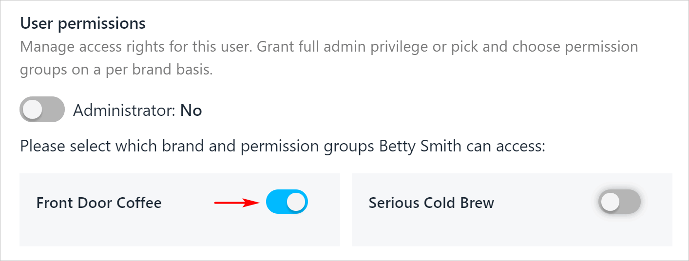 Set user permissions