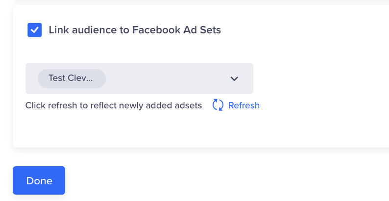 Link Audience to Facebook Ad Sets