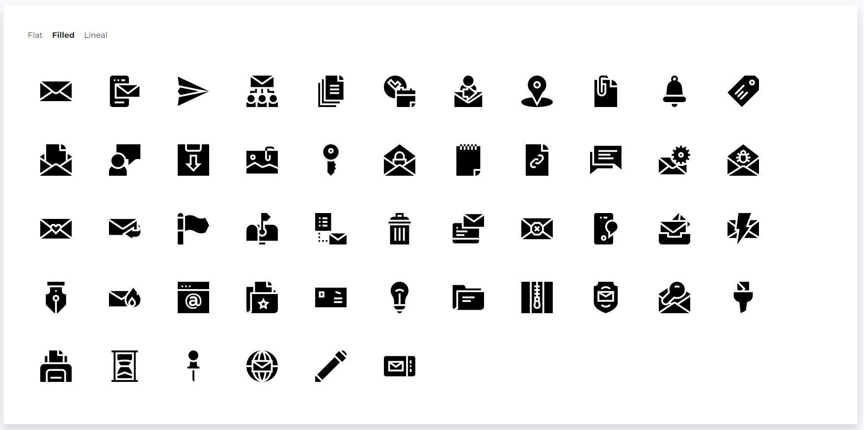 Email Icons fille style