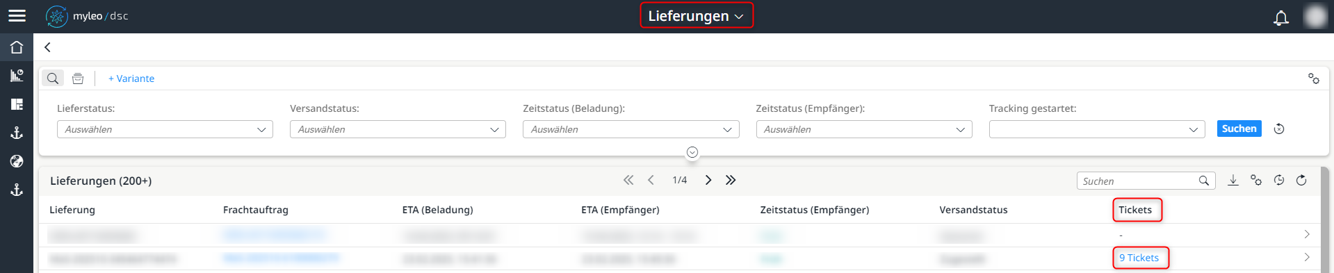 Zugehörige Tickets anzeigen