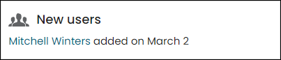 Viewing a Staff New Users alert example