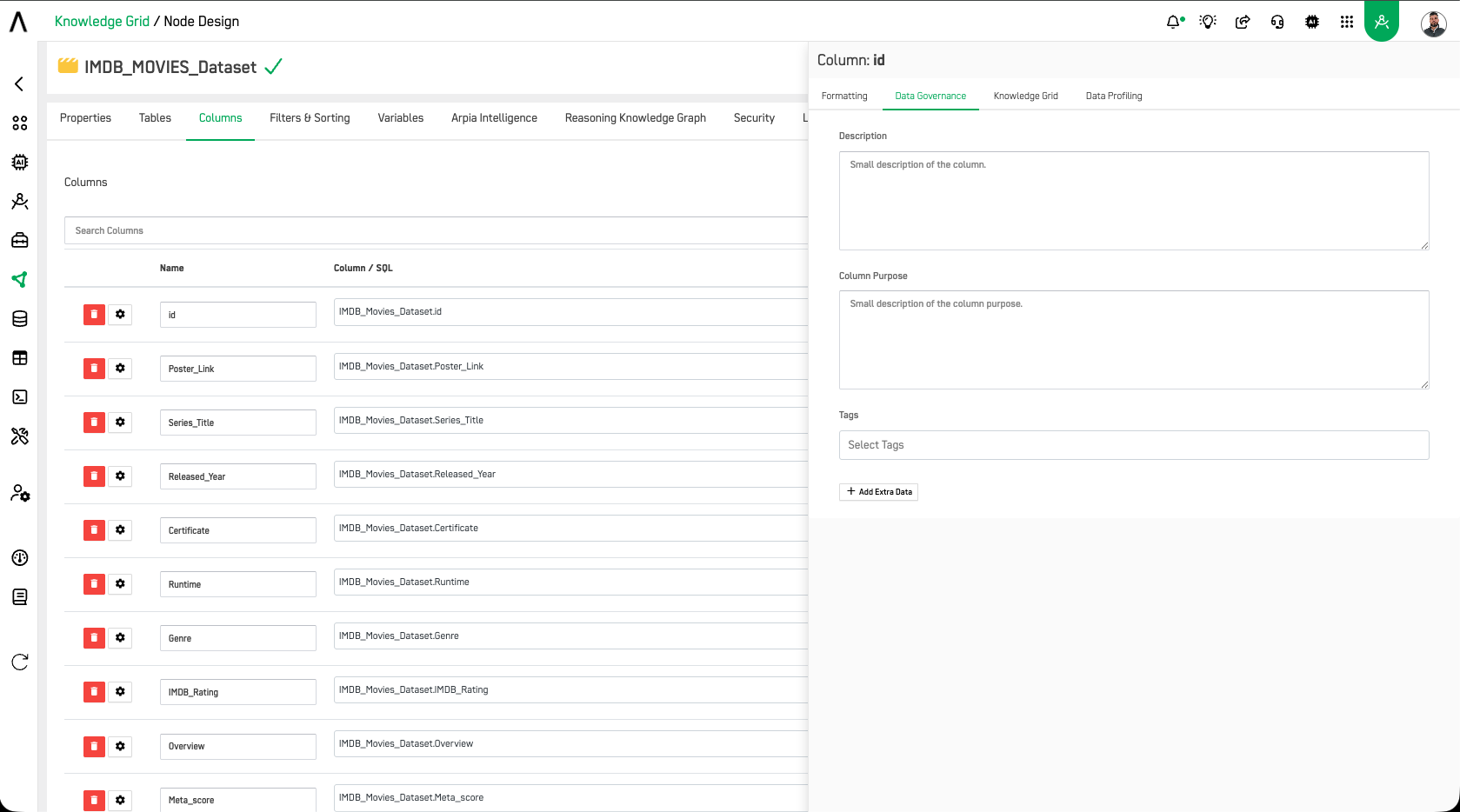 Column Metadata