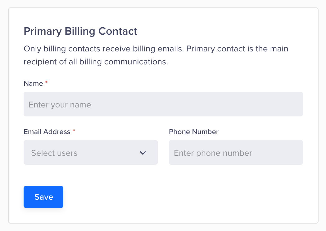 Primary Billing Contact
