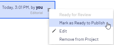 Context menu, overview