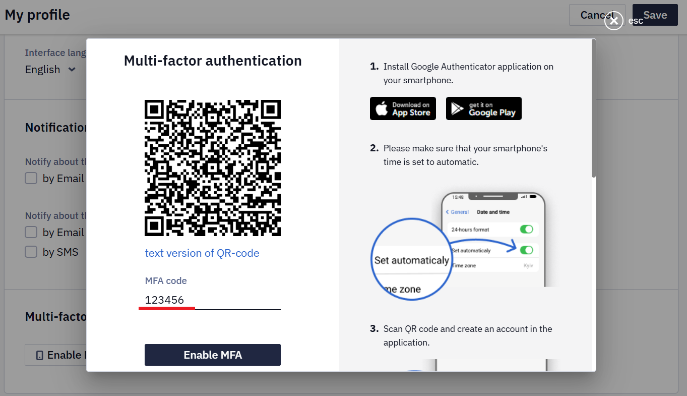 6-digit code