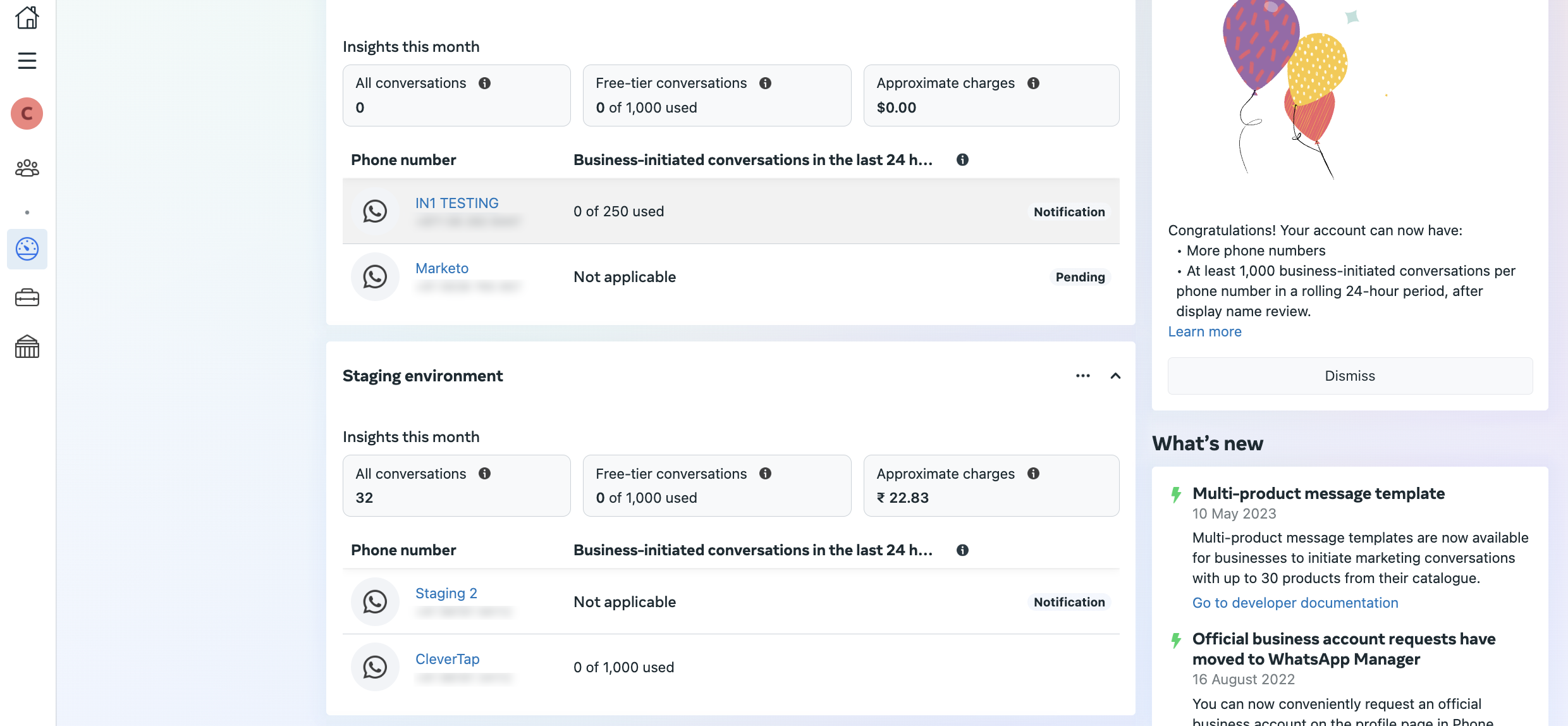 WhatsApp Insights View