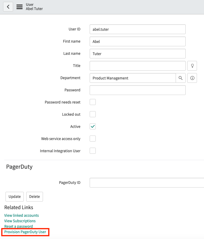 Provision users to PagerDuty