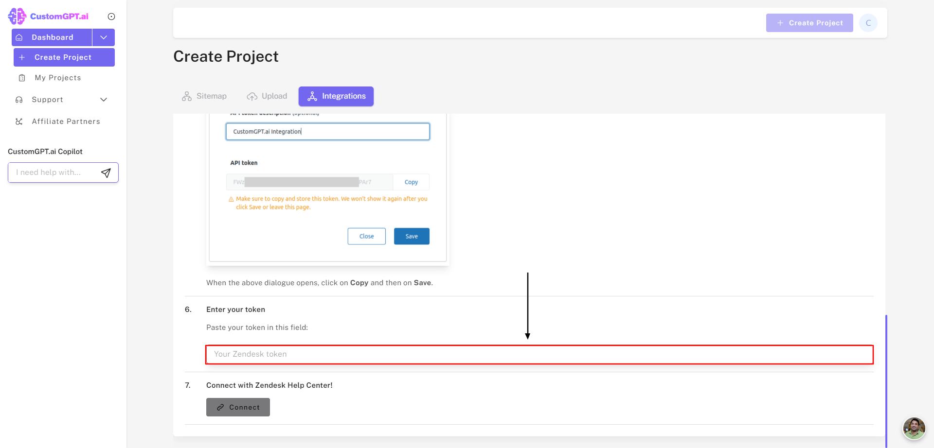 Paste your token