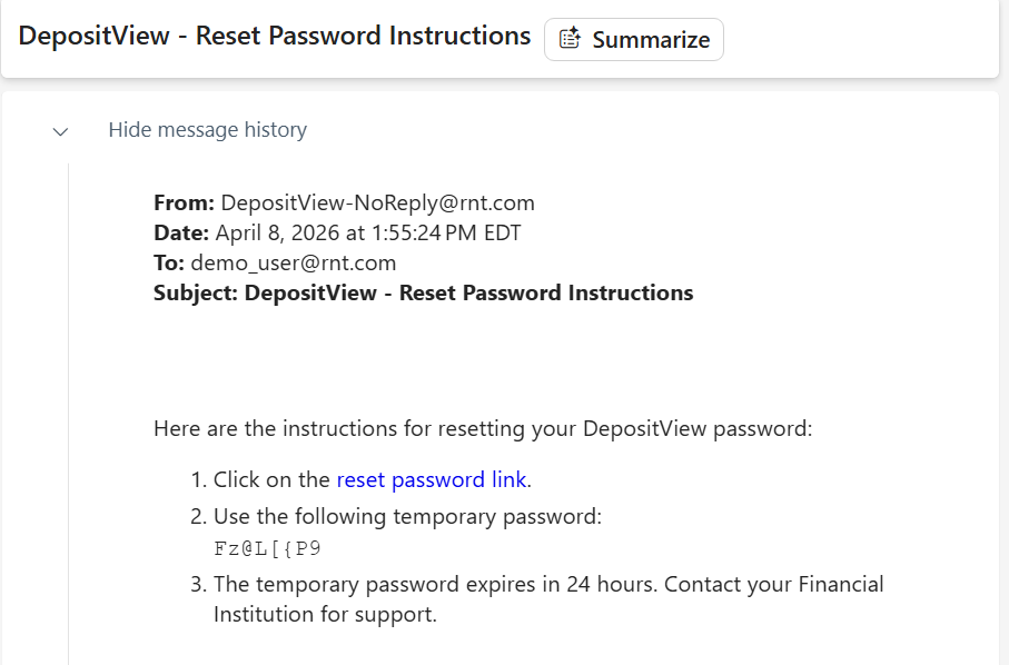 Reset Password Email