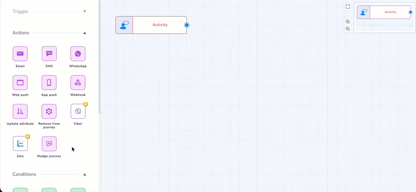 Adding App Push Node to the Journey Canvas