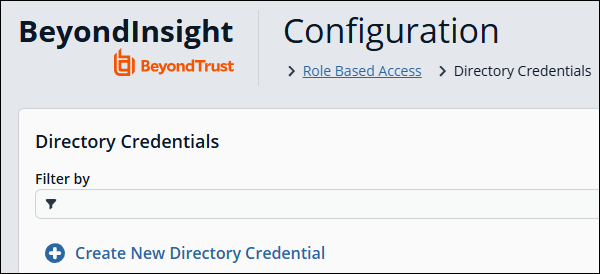 Create new directory credential