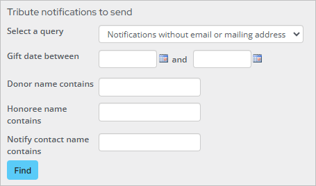 Tribute notifications to send