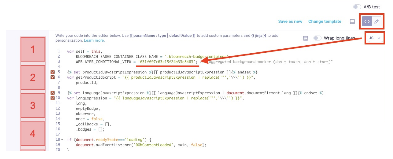 Aggregated background worker URL in the browser address bar with the banner ID portion highlighted