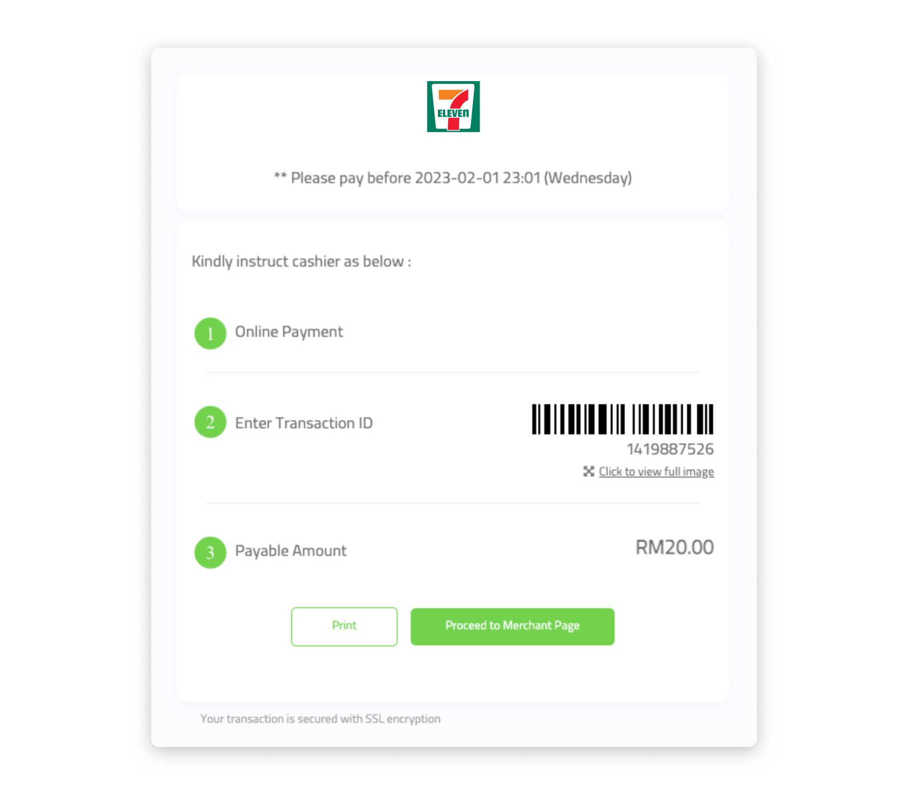 Example 7-eleven built with the information in the example above.