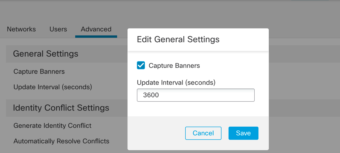 **Figure 4:** Enabling Capture Banners in the Advanced Settings