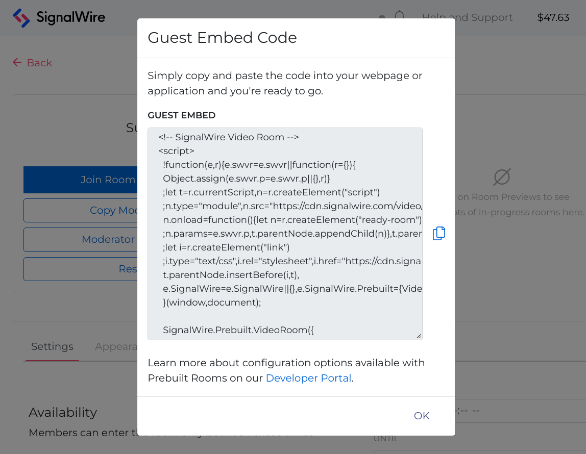 Guest Embed Code Snippet