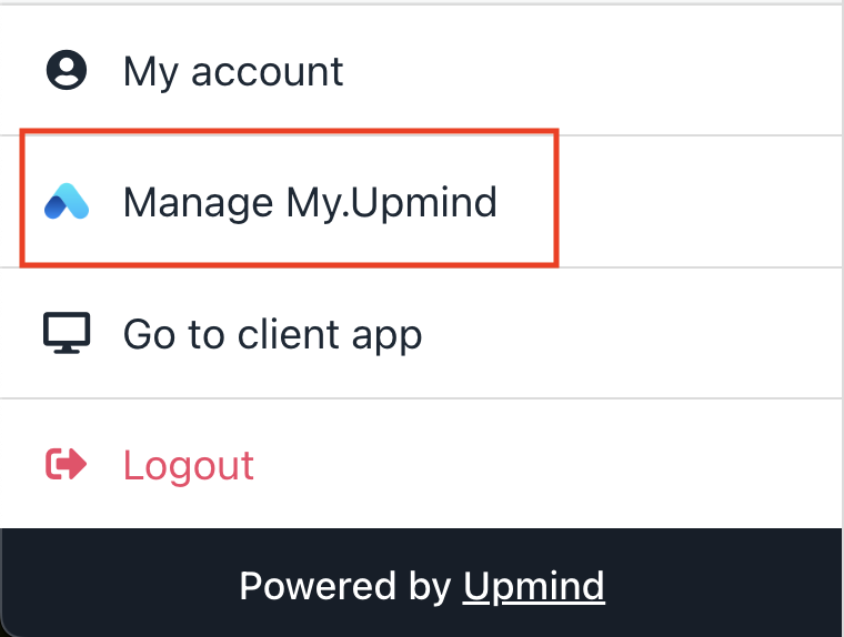 Click Manage My.Upmind