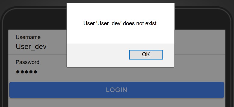**User_dev** does not exist