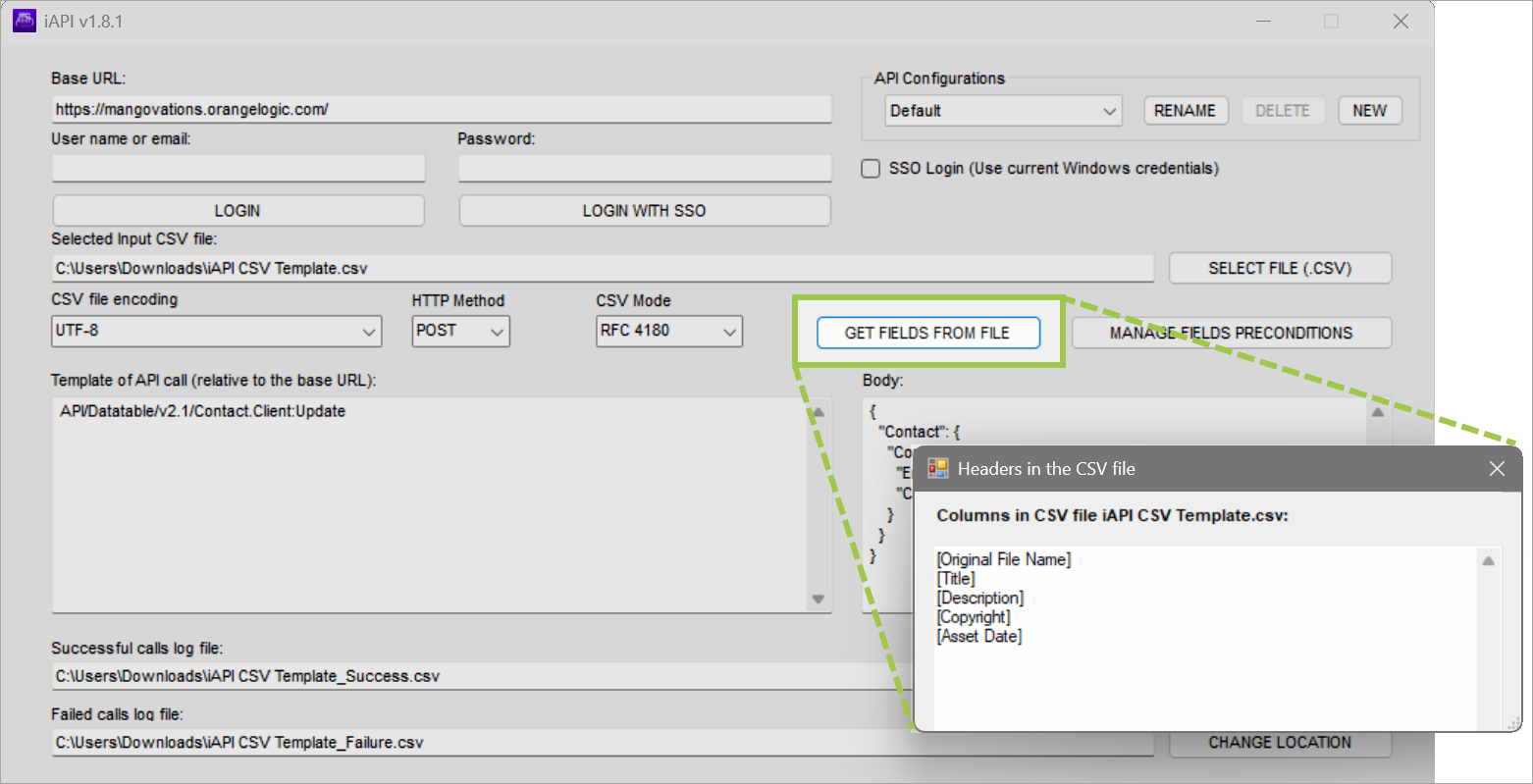 Get fields from file