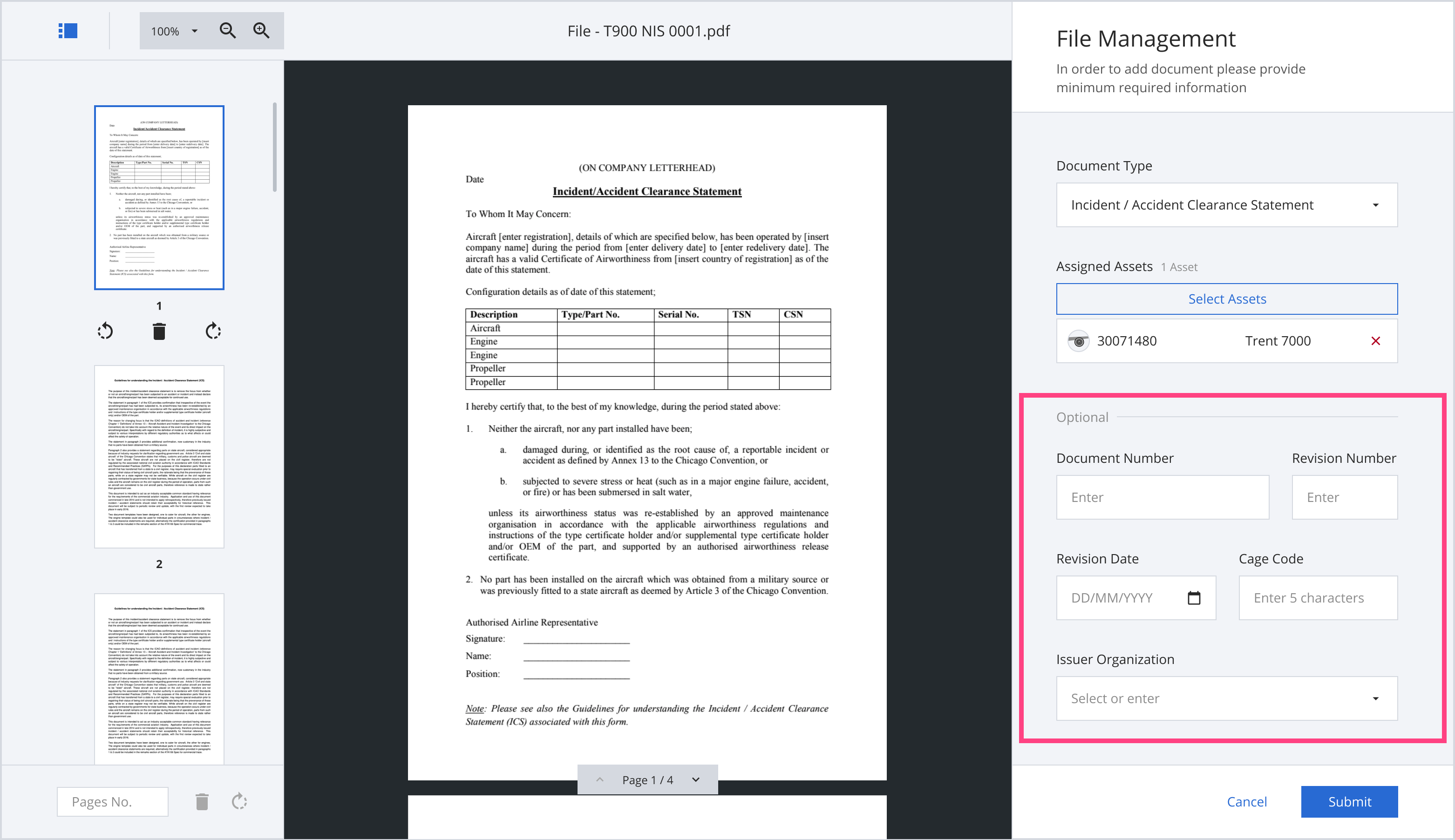 Document metadata