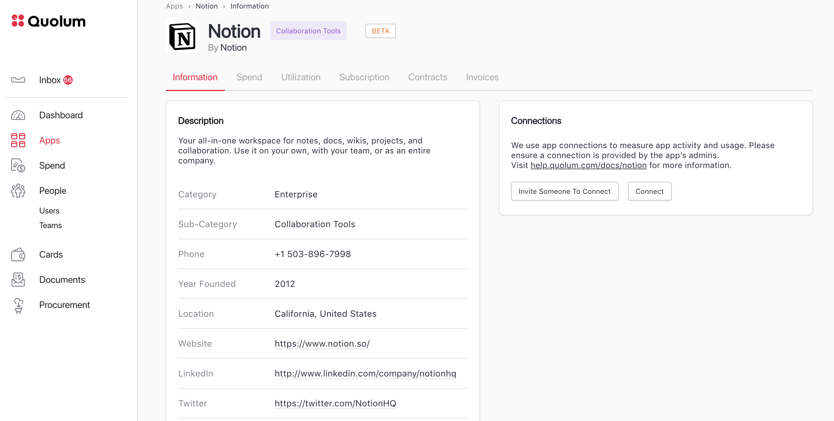 Quolum Catalog: Notion App